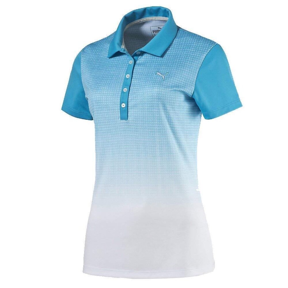 Puma Women’s Blue-to-White Gradient Polo Top